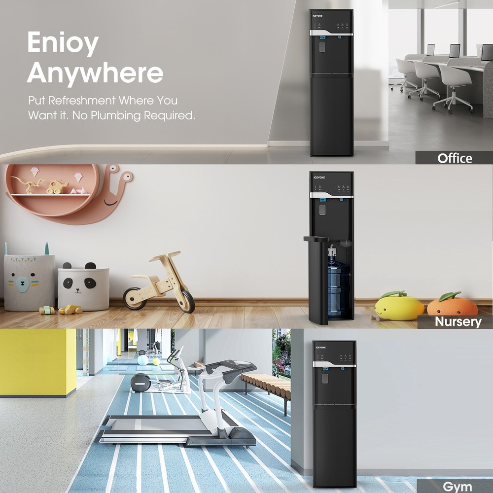Water Dispenser with Ice Maker Function, Bottom Loading Hot & Cold Water Cooler