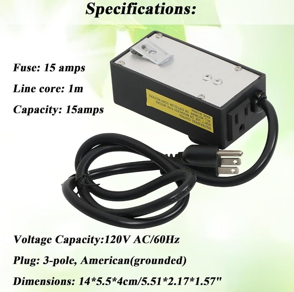 AC 120V Replacement for Router Fan Variable Speed Controller Electric Mo. Rheost