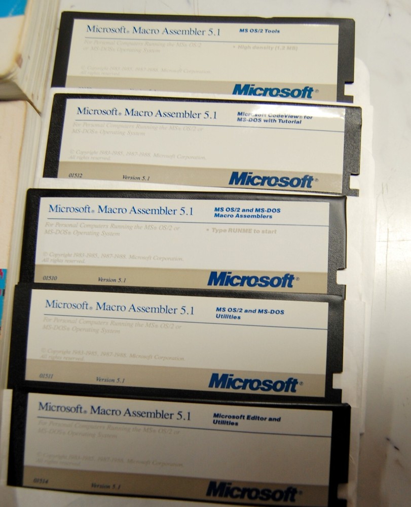 Microsoft Macro Assembler Vrs 5.1 Includes Software & Manuals