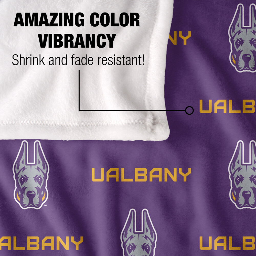 University of Albany Logo Pattern Silky Touch Super Soft Throw Blanket