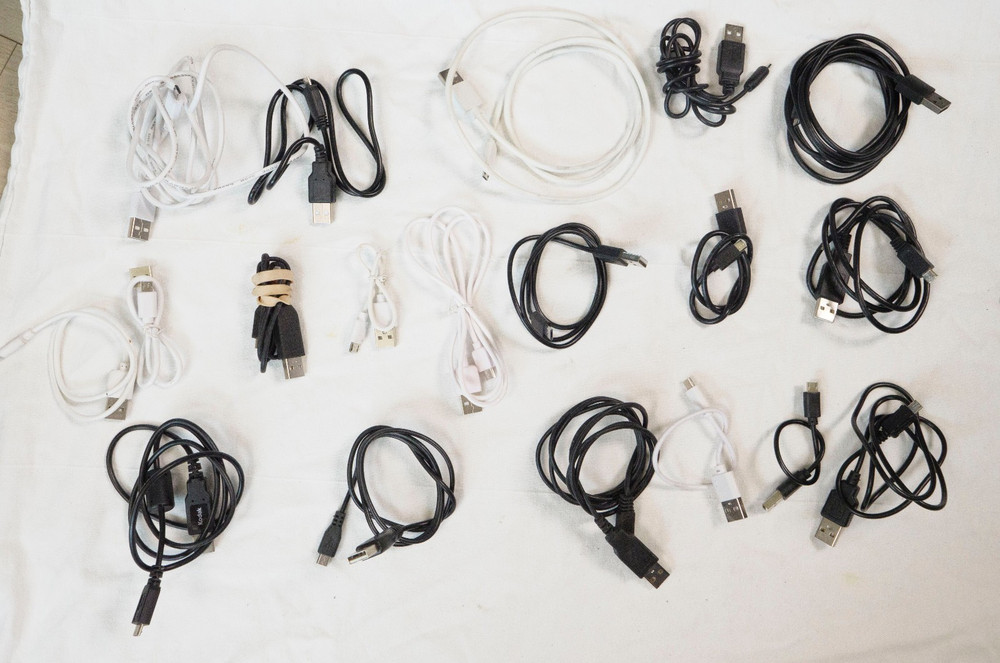 Lot of Assorted Micro + Mini+ USBC +Printer Cables/ Cords USB, USB-C, Micro-USB
