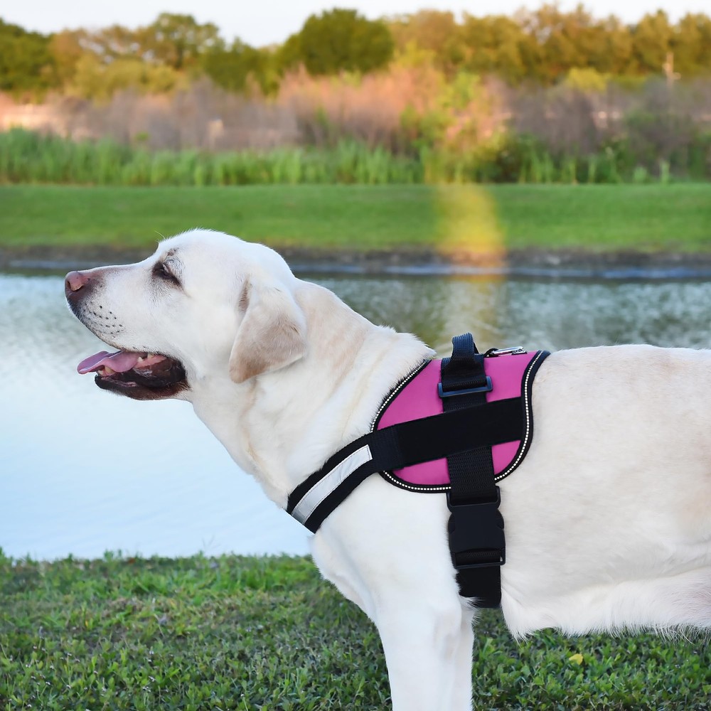 Reflective No-Pull Adjustable Vest with Handle for Walking, Training, Service...