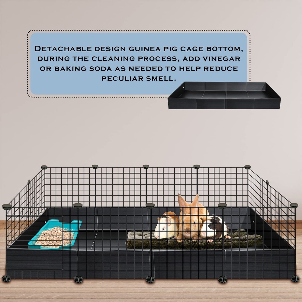 55 × 27 Inches Black Corrugated Plastic Cage Liners Base 2 x 4 Panel Size Gui...