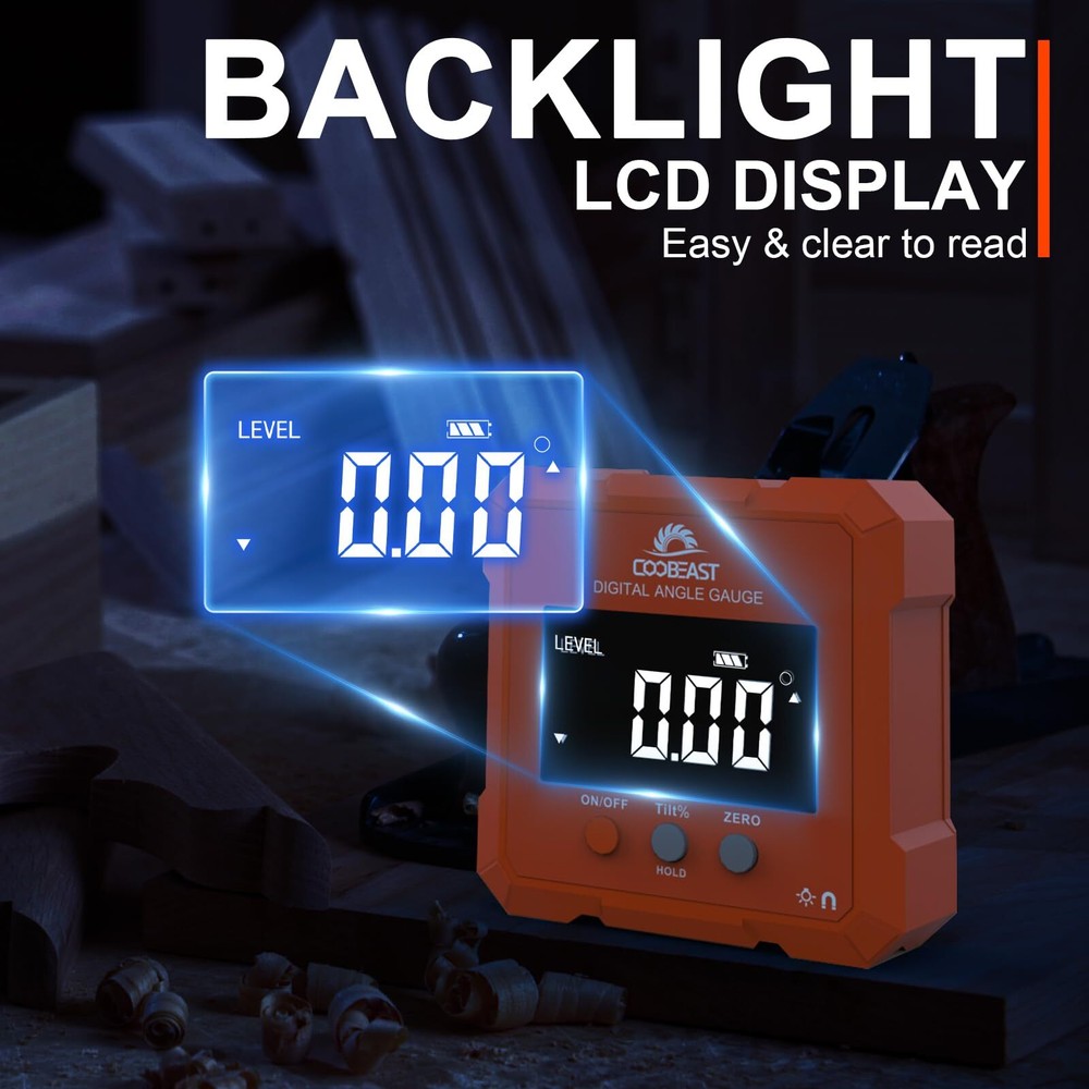Digital Angle Finder Digital Level Angle Gauge With Backlight & Magnetic Base Co