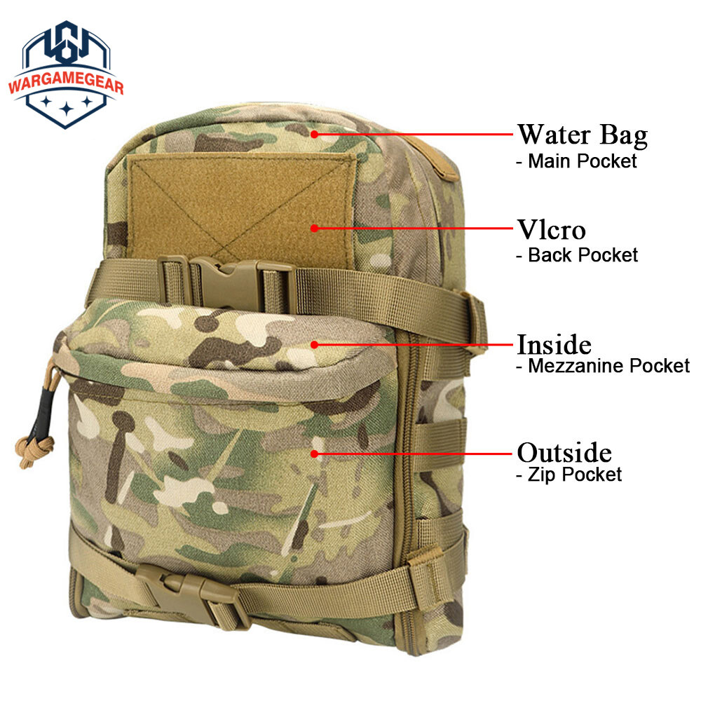 Tactical Military Mini Hydration Pack Water Bottle Carrier Backpack Molle Pouch