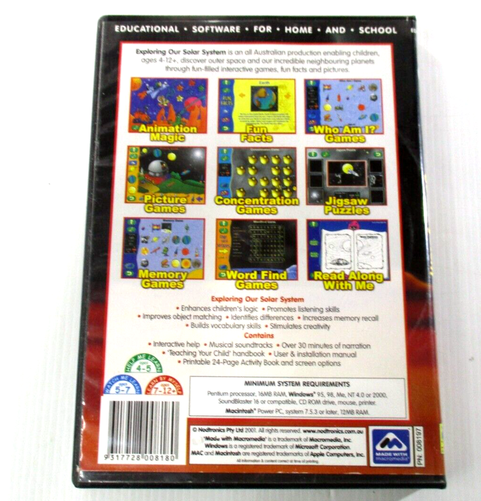 Exploring Our Solar System Kids Interactive Software CD Rom Win/MAC Nodtronics