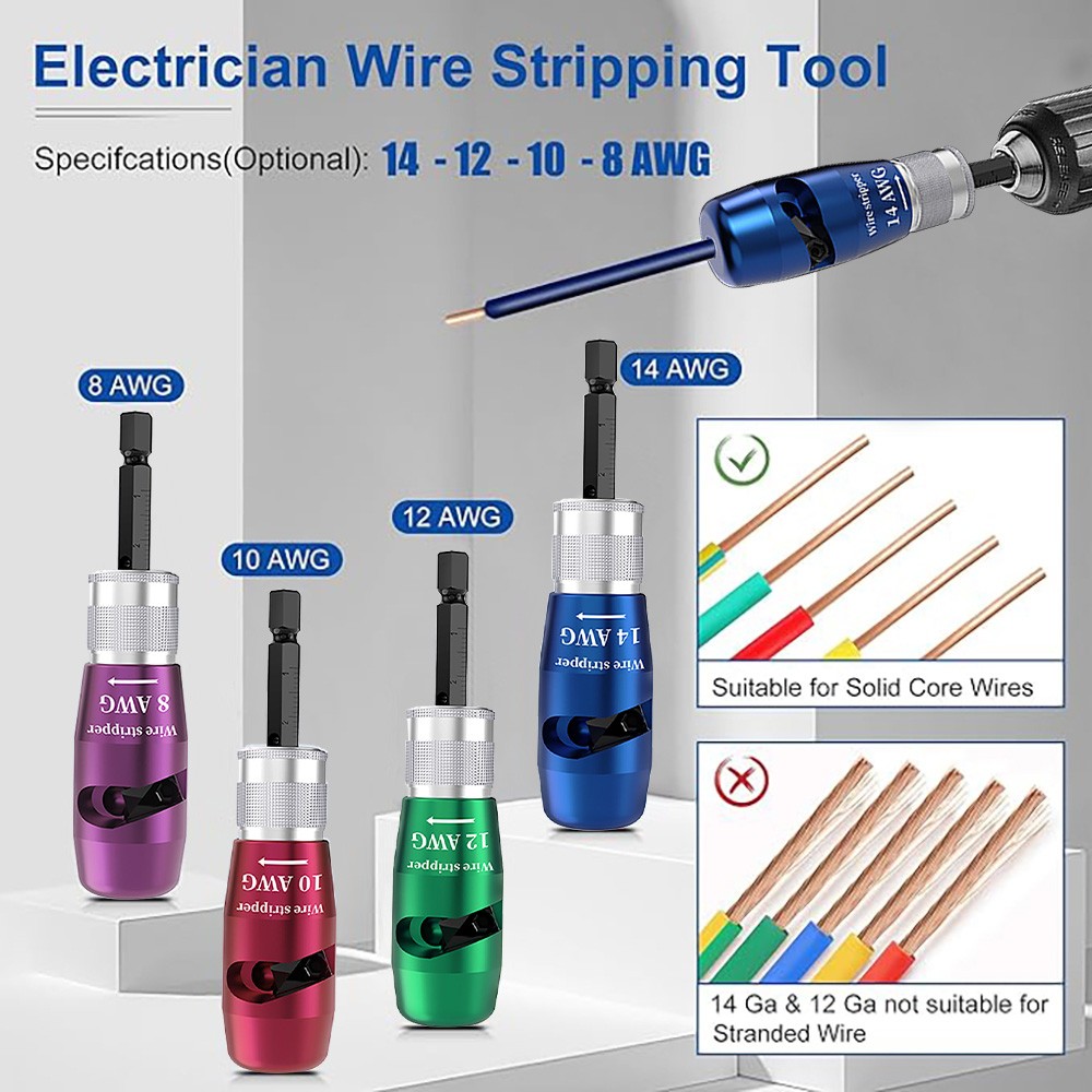 US Wire Stripper for Drill Wire Stripping and Twisting Tool Upgrade Electrical*