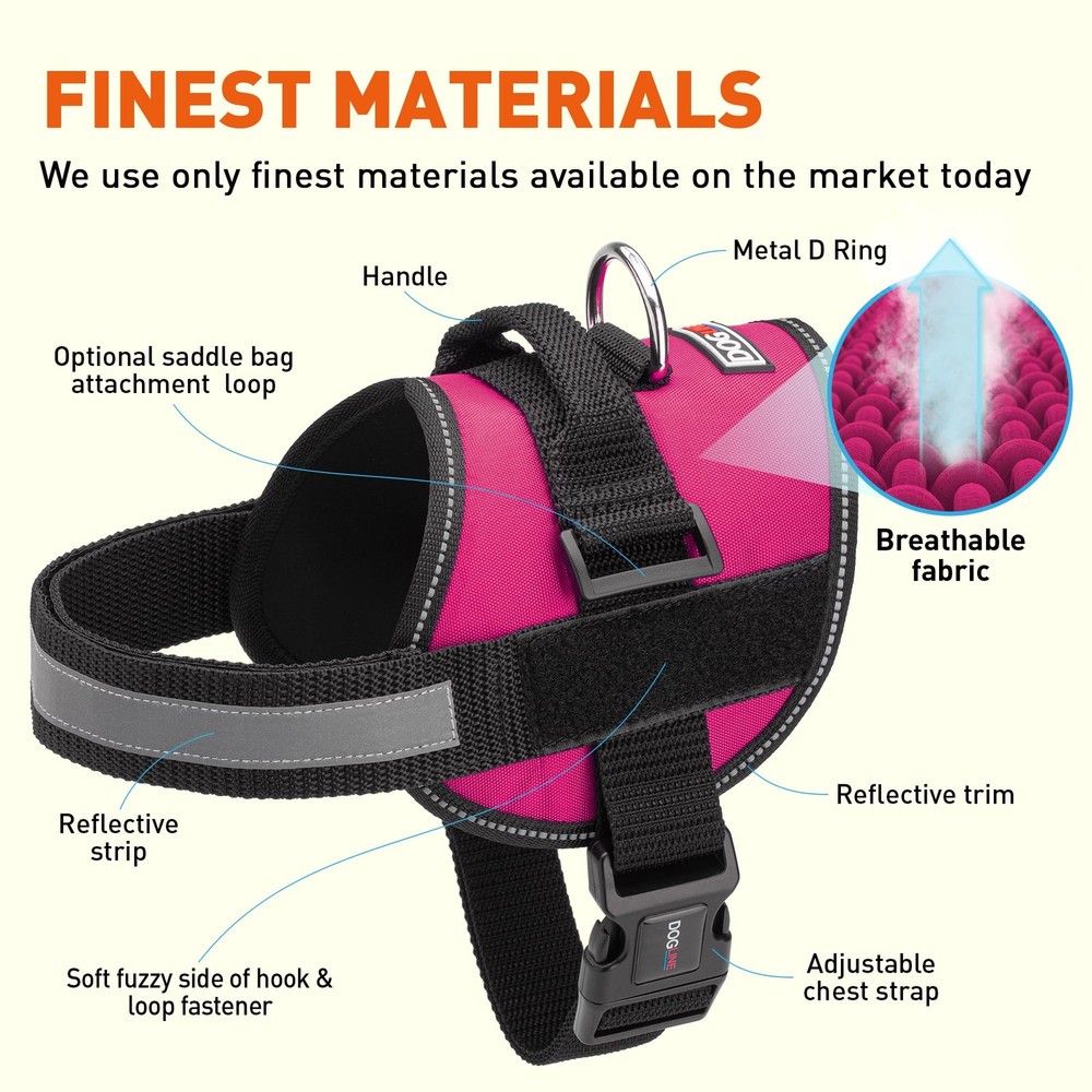 Reflective No-Pull Adjustable Vest with Handle for Walking, Training, Service...