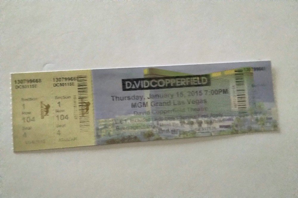 David Copperfield Ticket 2015