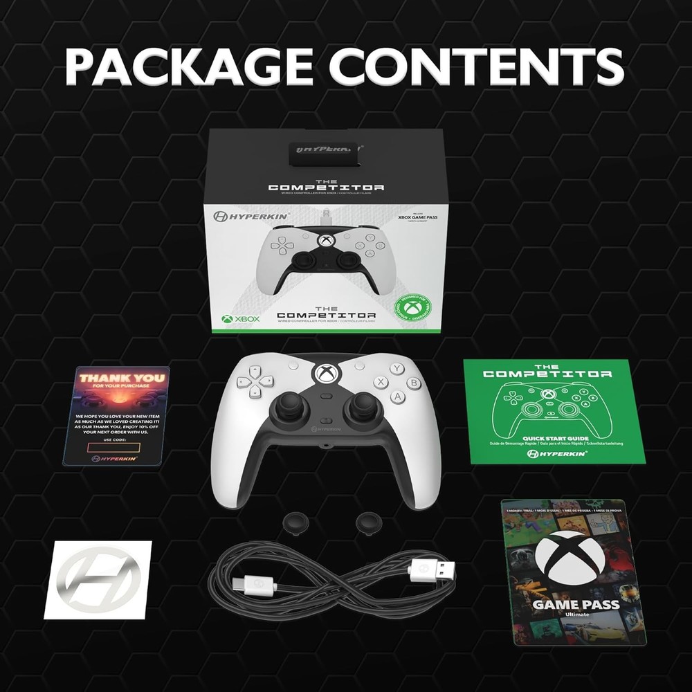 Hyperkin The Competitor Wired Controller for Xbox Series X|S, One White