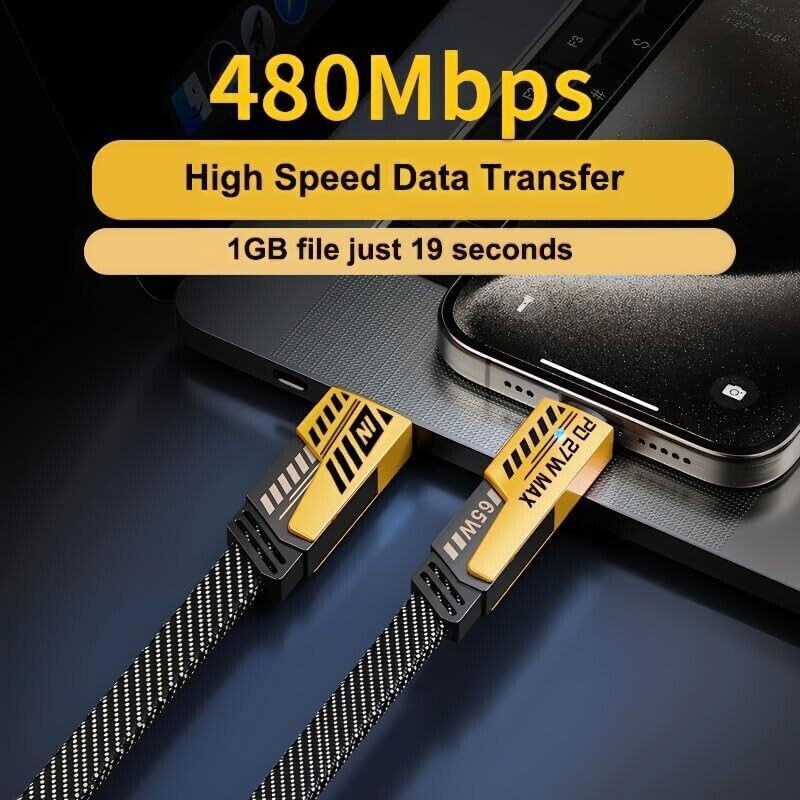 65W 4ft Fast 4-in-1 Multi-Function Charging Cable Compatible with Android&IOS