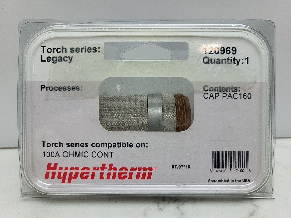 Hypertherm 120969 Shield Cap Pac160 100A Ohmic Cont