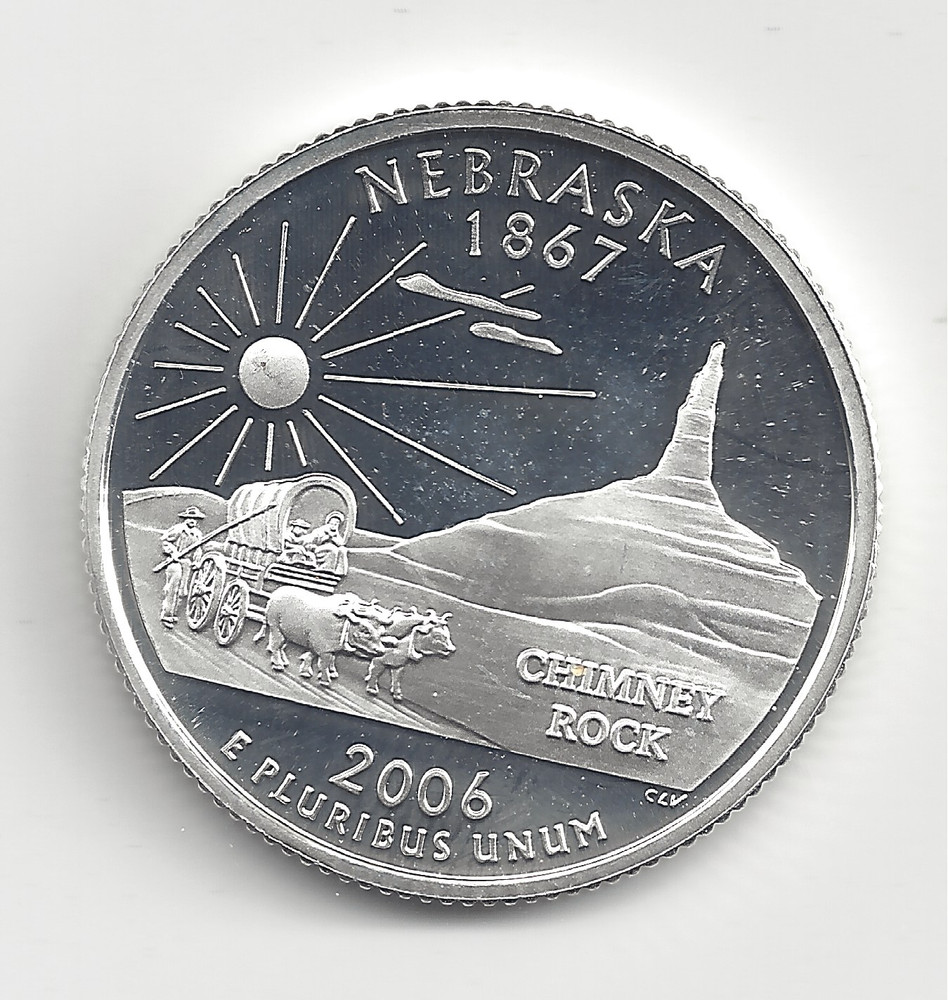 2006 S Silver Proof NEBRASKA Quarter - 90% Silver