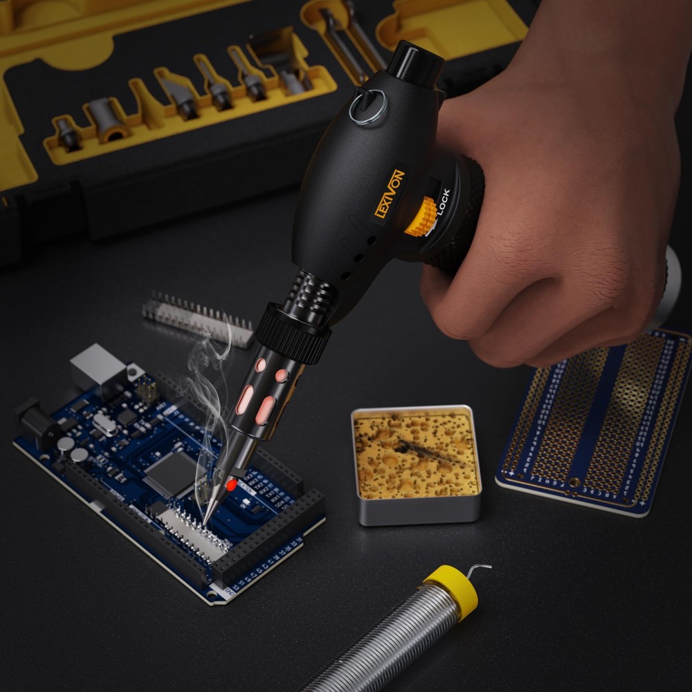 LEXIVON Butane Torch Multi-Function Kit Premium Self-Igniting Soldering Station