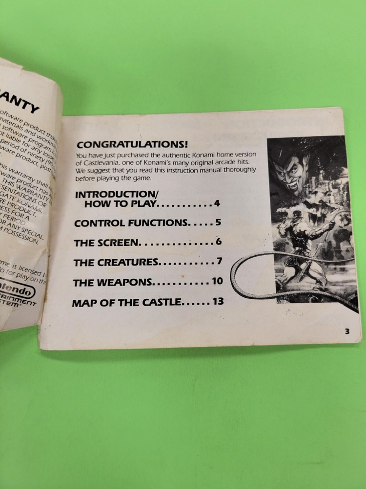 How To Play Castelvania Instruction Manual