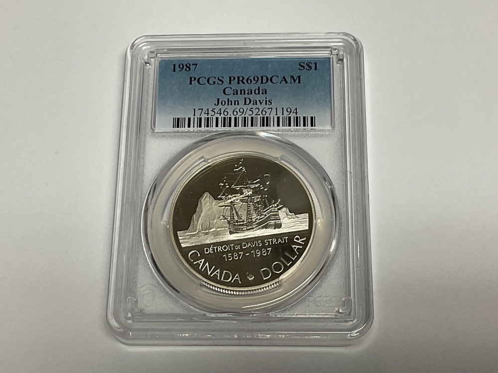 1987 Canada John Davis Silver Dollar PCGS PR-69 DCAM