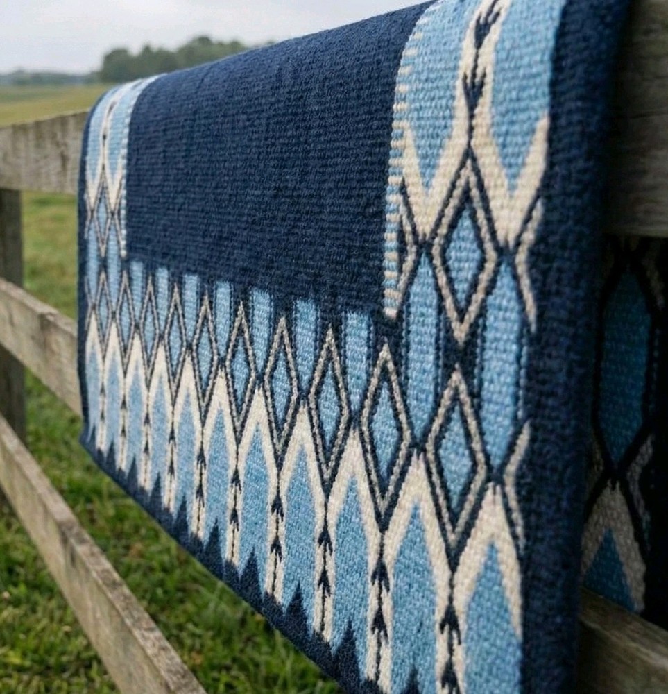 ranch saddle pad Sky Blue Navy Blue 34×38 & Other Size