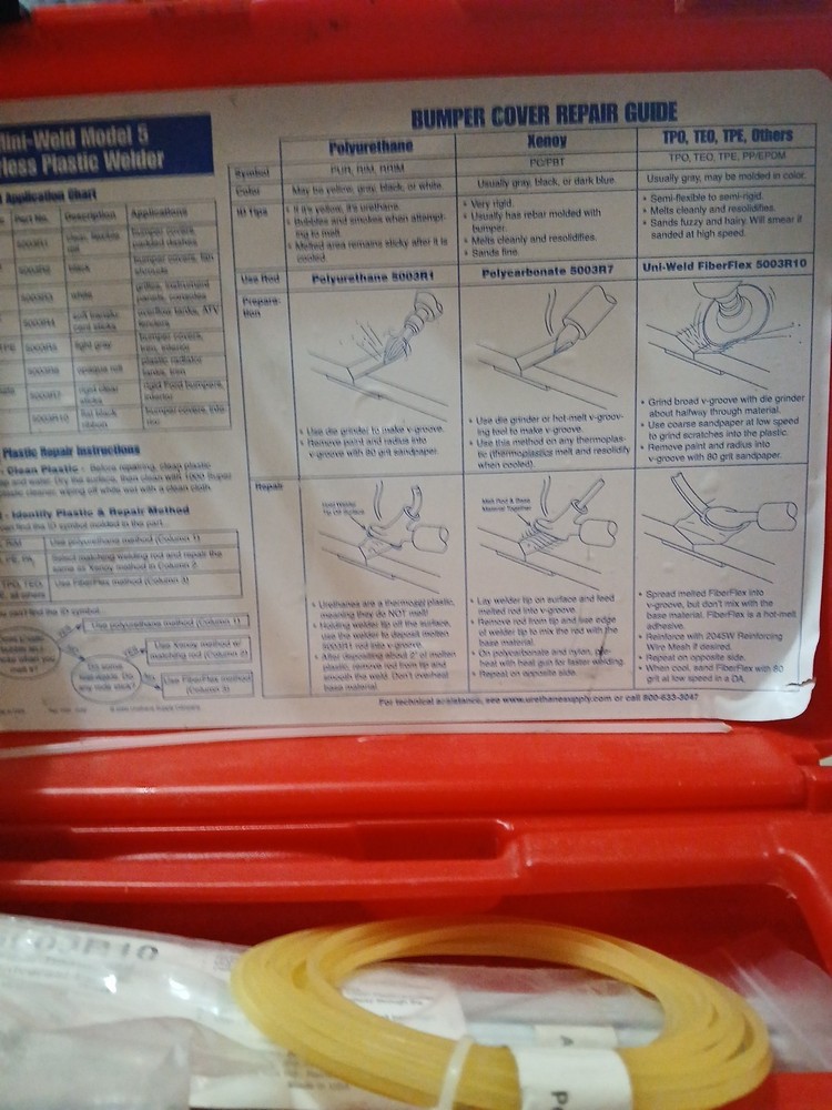 Airless Plastic Welder #5500-HT w/ Case & With Welding Rods And Patching Wire