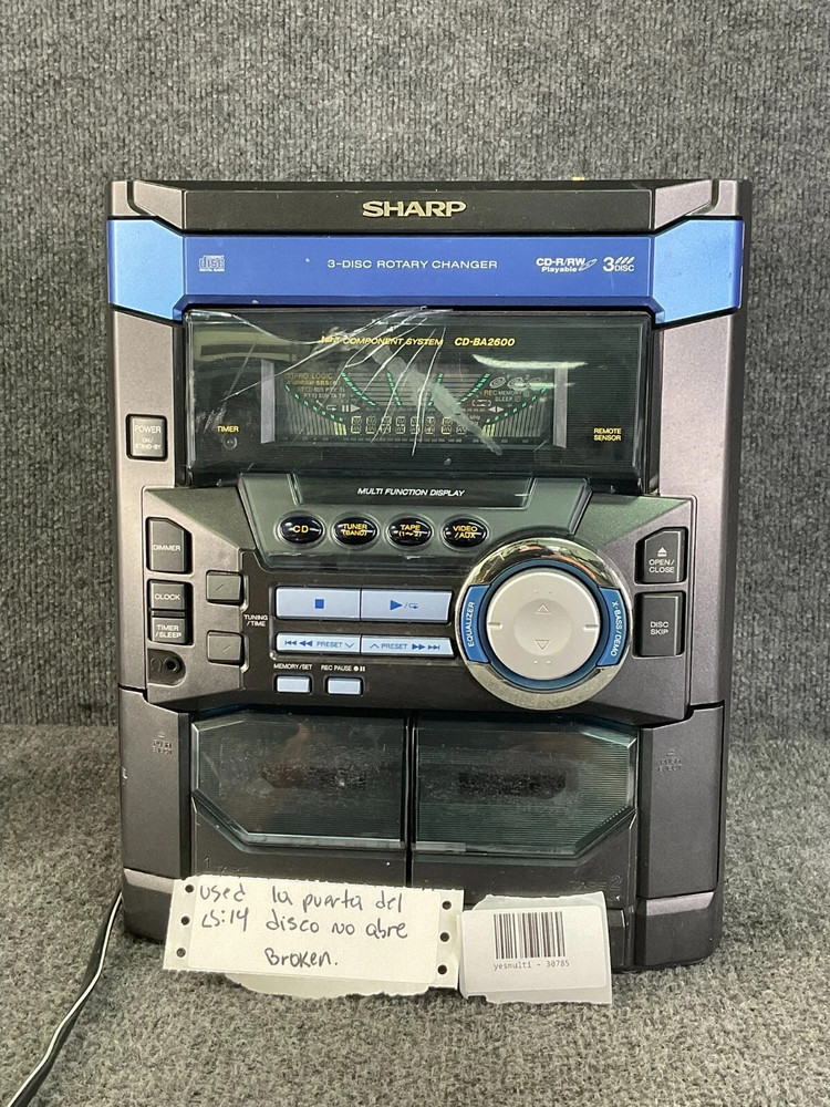 Sharp CD-BA2600 Best Mini Component AM / FM System 3-Disc Changer + Dual Cassett