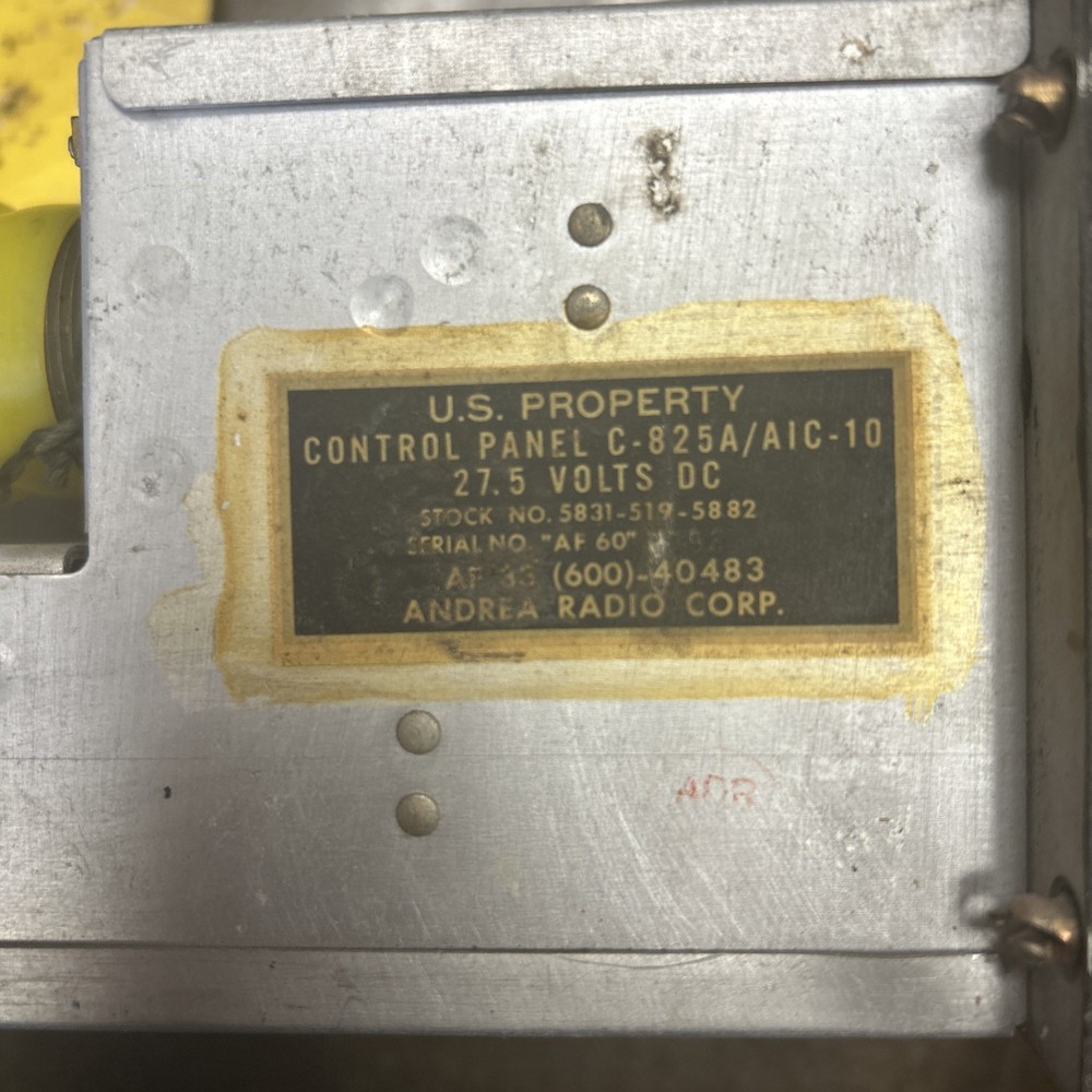 Authentic U.S. Military Aircraft Intercom Control Panel SN 7296