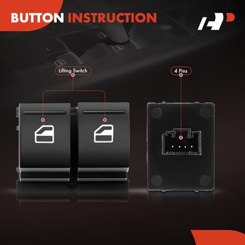 Front Left Driver Power Window Switch Compatible with Volkswagen Golf 2010