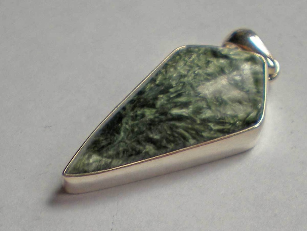 Seraphinite Pendant - Sterling Silver Russia j2871c