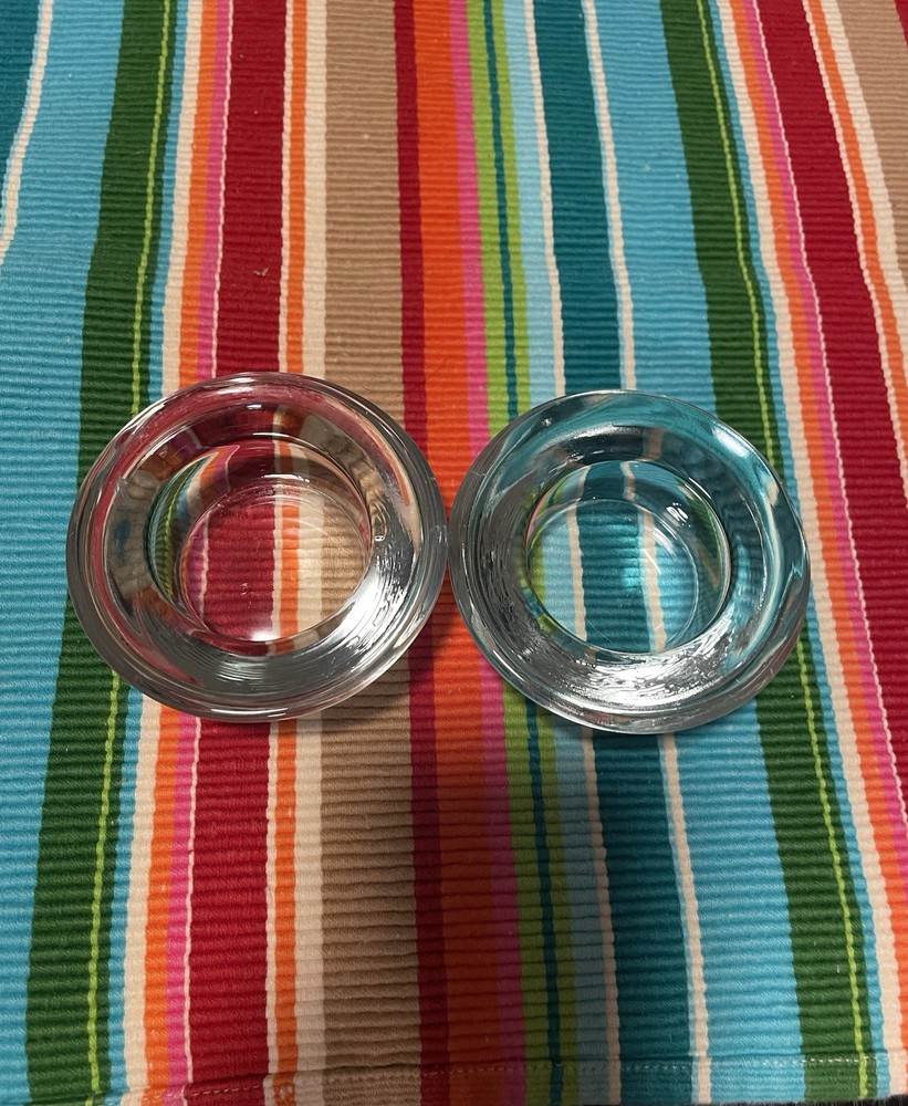 Vintage Set 2 Rounded Elegant Candle Holders