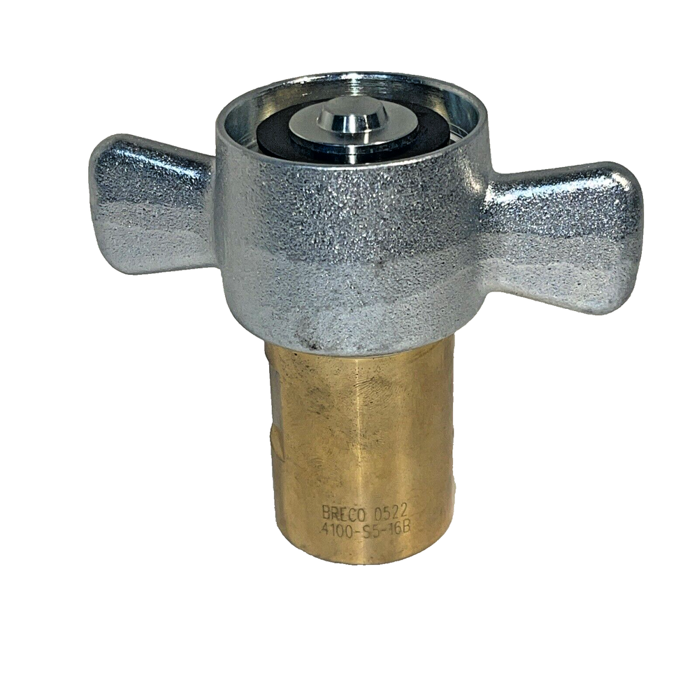 BRECO 0522 Wing Nut Less Flange Quick Disconnect Coupling Brass 4100-S5-16B
