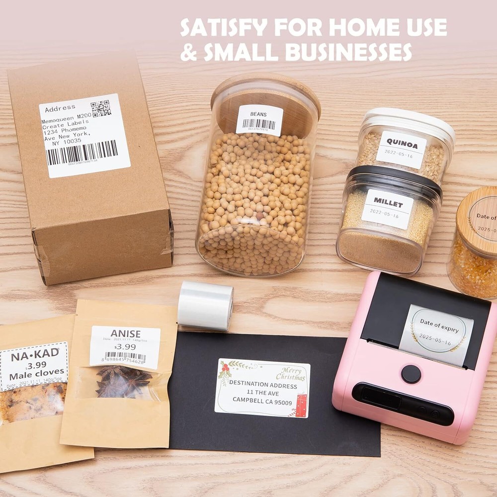 1 Roll Self-Adhesive Thermal Label Sticker Paper for Phomemo M110/M200 Printer