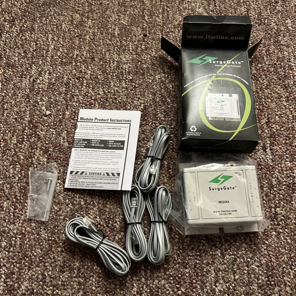 SurgeGate MC04x4 Secondary Telecom Surge Protector 8 Wire Protection