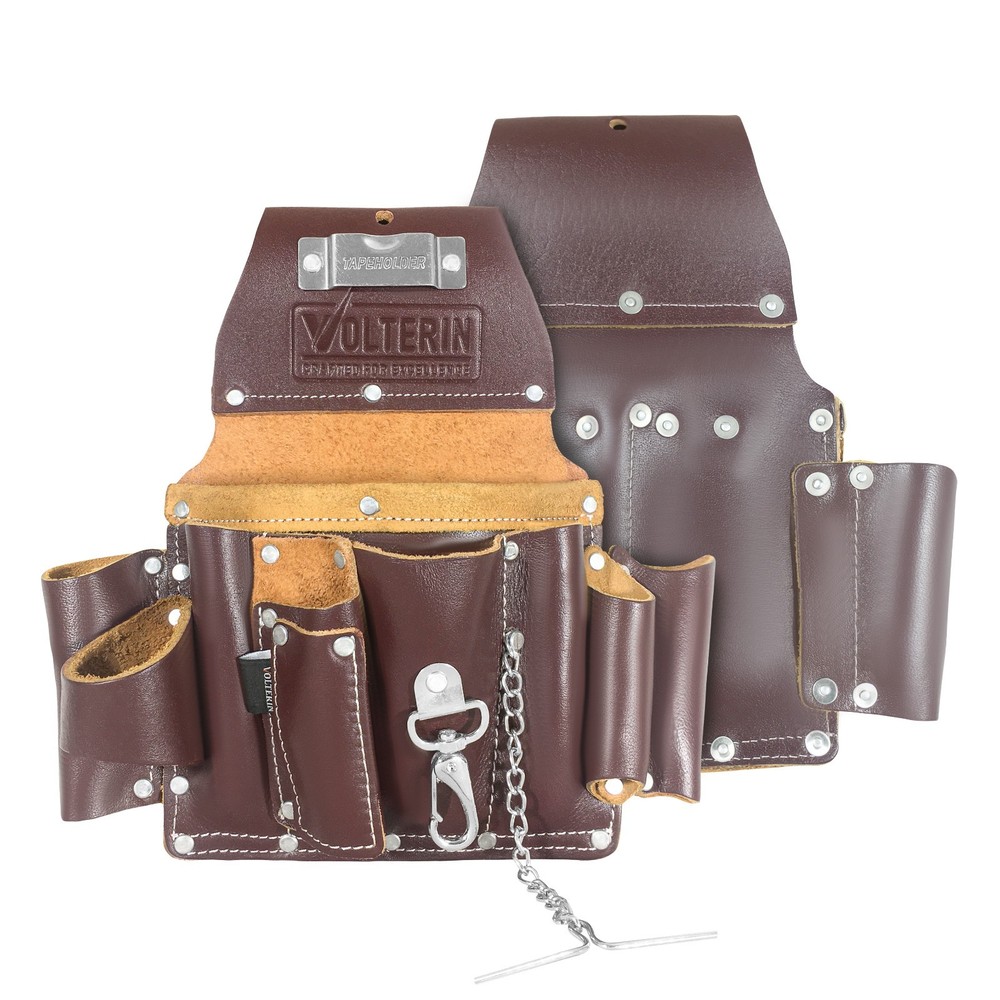 Leather Electrician Tool Pouch | 8 Pockets Tool Bag , Essential Work Apron
