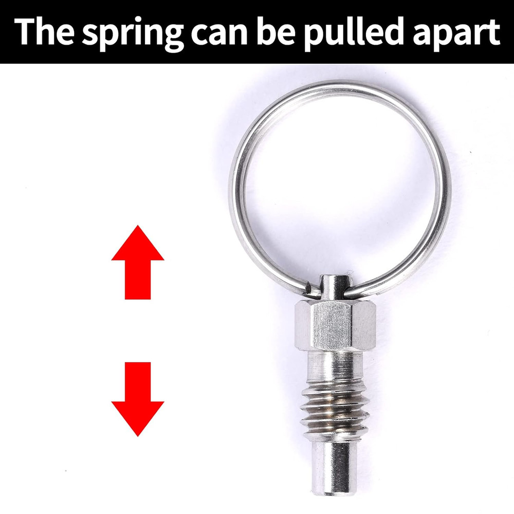 2 Packs Spring Plunger with Pull Ring, 1/4"- 20 Thread Size, 0.31" Thread Length
