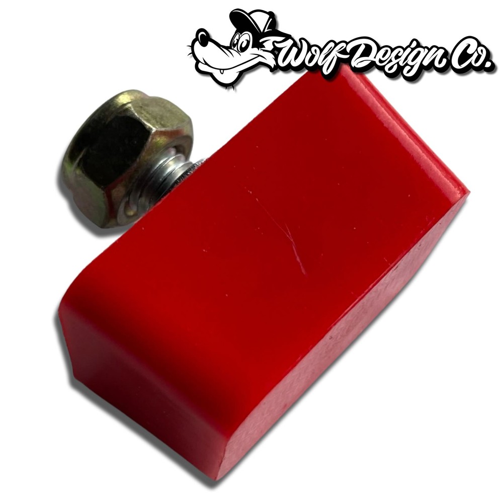 Bump Stop Universal Square Red Polyurethane Front Arm Or Rear C-Notch Pair