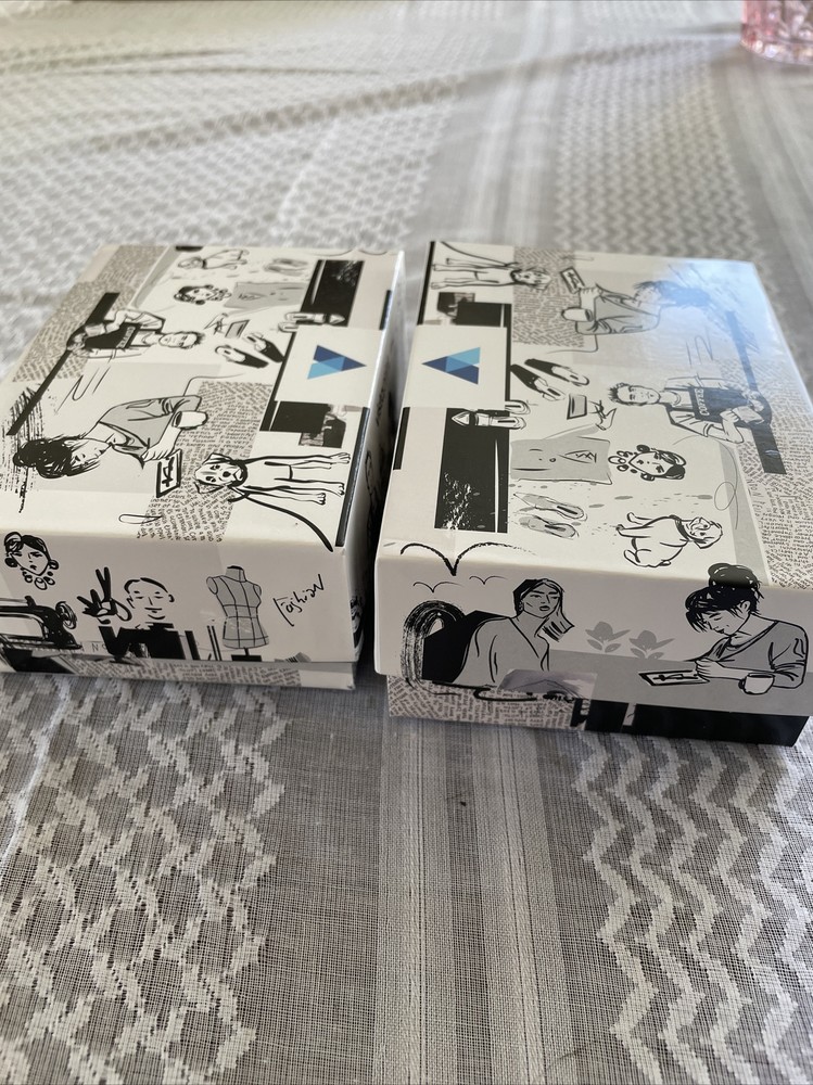 2 Small Decorative Boxes Black White Decor Creative Office Organizing Craft 5x4”