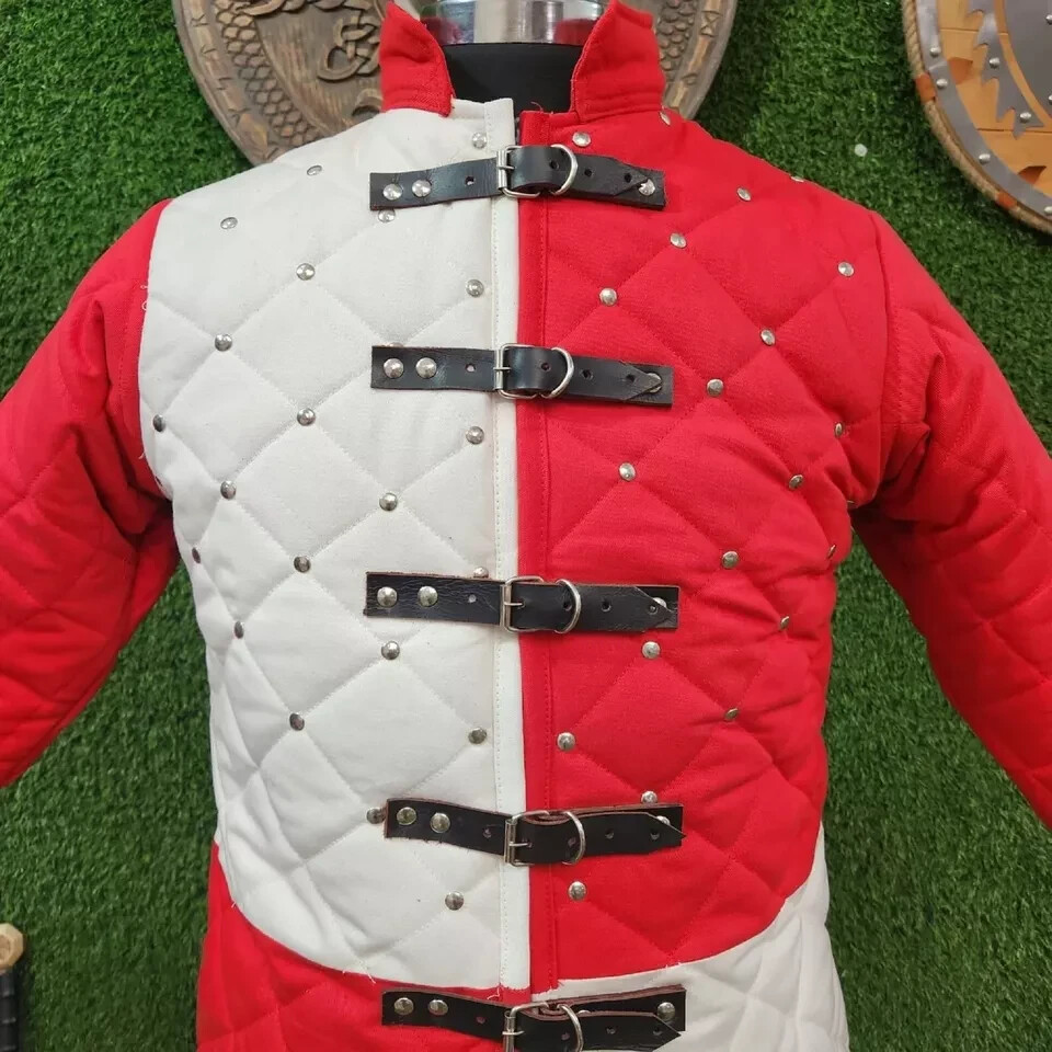 Medieval Two Colors Gambeson for SCA, LARP