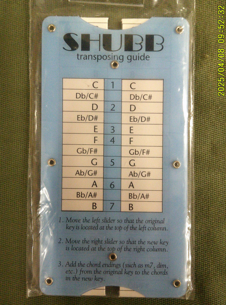 Shubb Transposing And Capo Placement Guide (V20889)