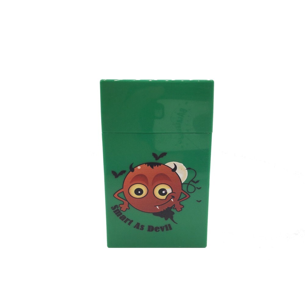 4 Pack King Size Push-to-Open Plastic Cigarette Case Devil Image