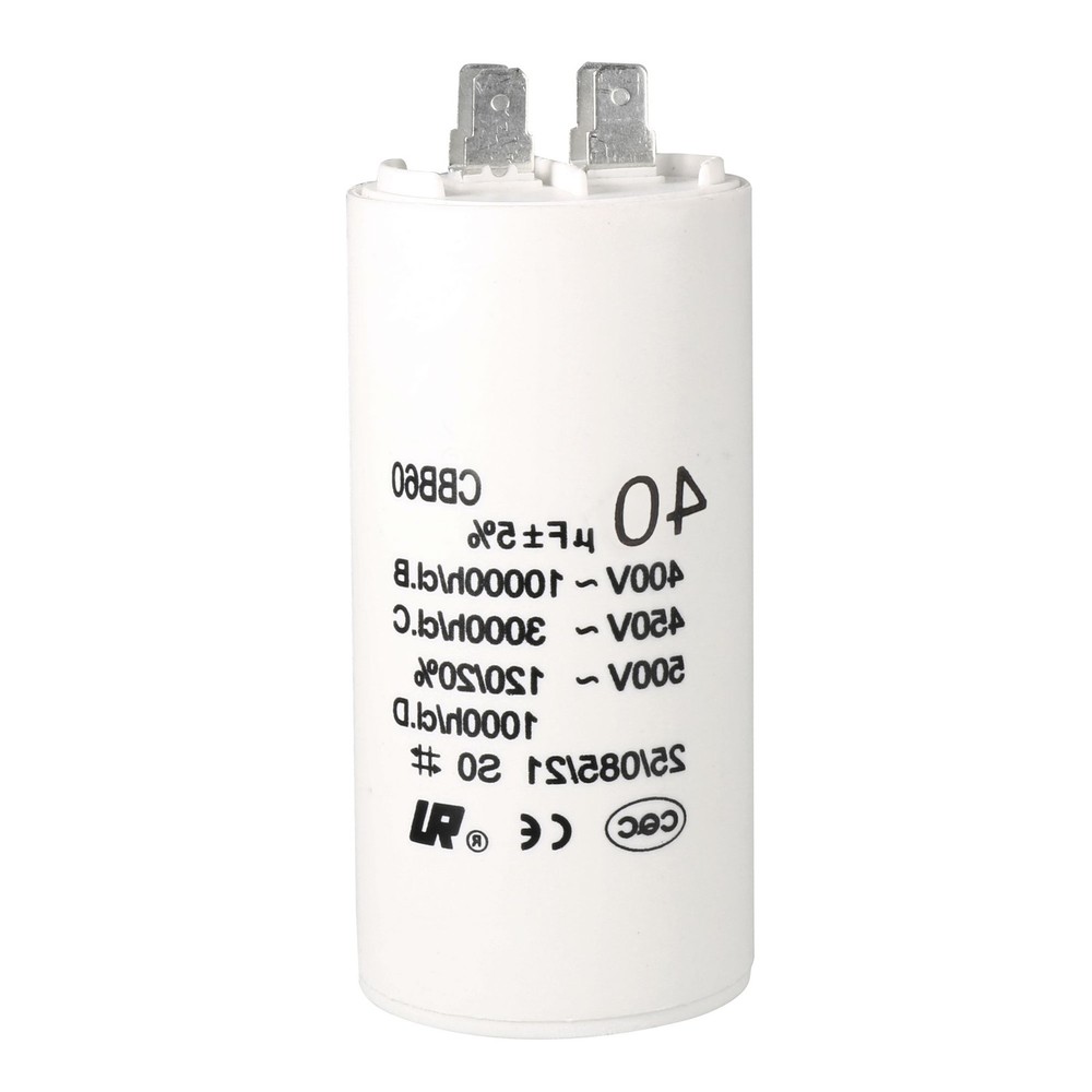40uF 450V AC CBB60 Capacitor for Water Pump Motor Double Insert Capacitor White