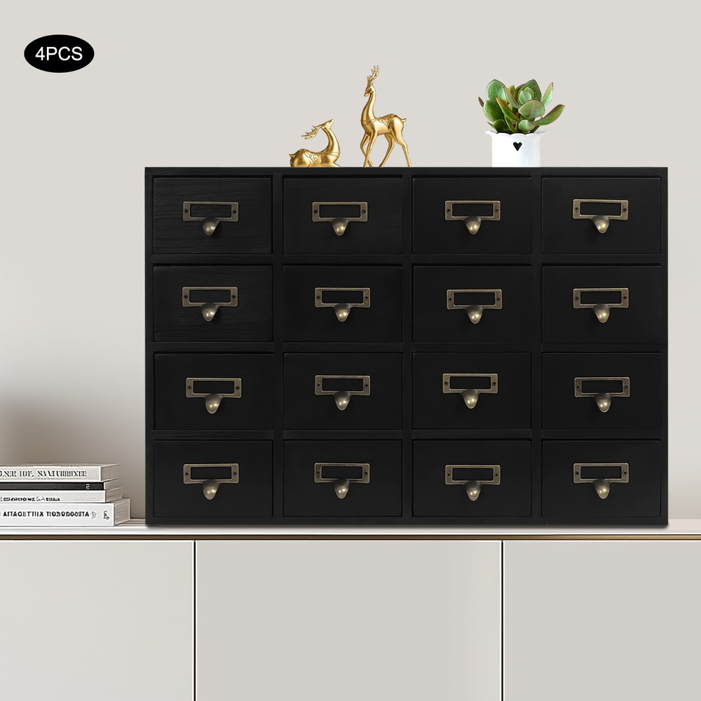 Vintage 4 PCS Drawer Cabinets - Elegant 64-Drawer Storage Solution