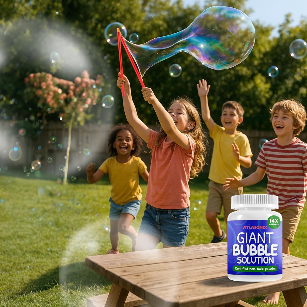 Giant Bubble Solution | Giant Bubble Wand | 100% Kids Safe Refill Solution Po...
