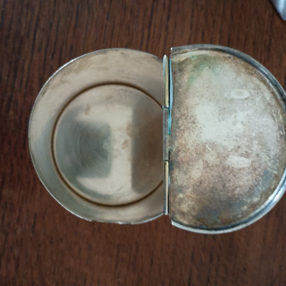Vintage Silver plated Sugar Dish, Etched Front Flap Lid