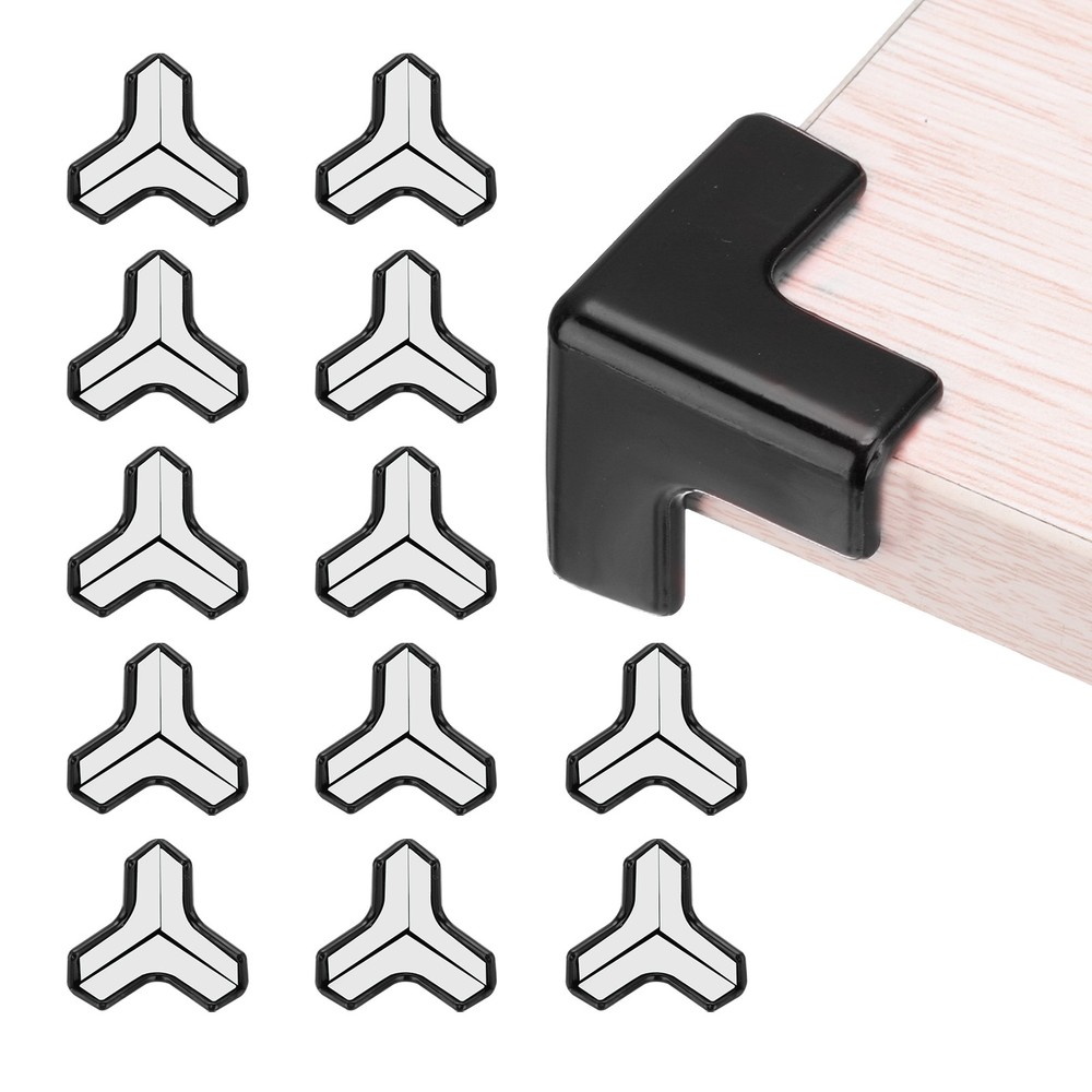 Corner Protectors 12Pcs Table Corner Protectors(T-shaped, Black)