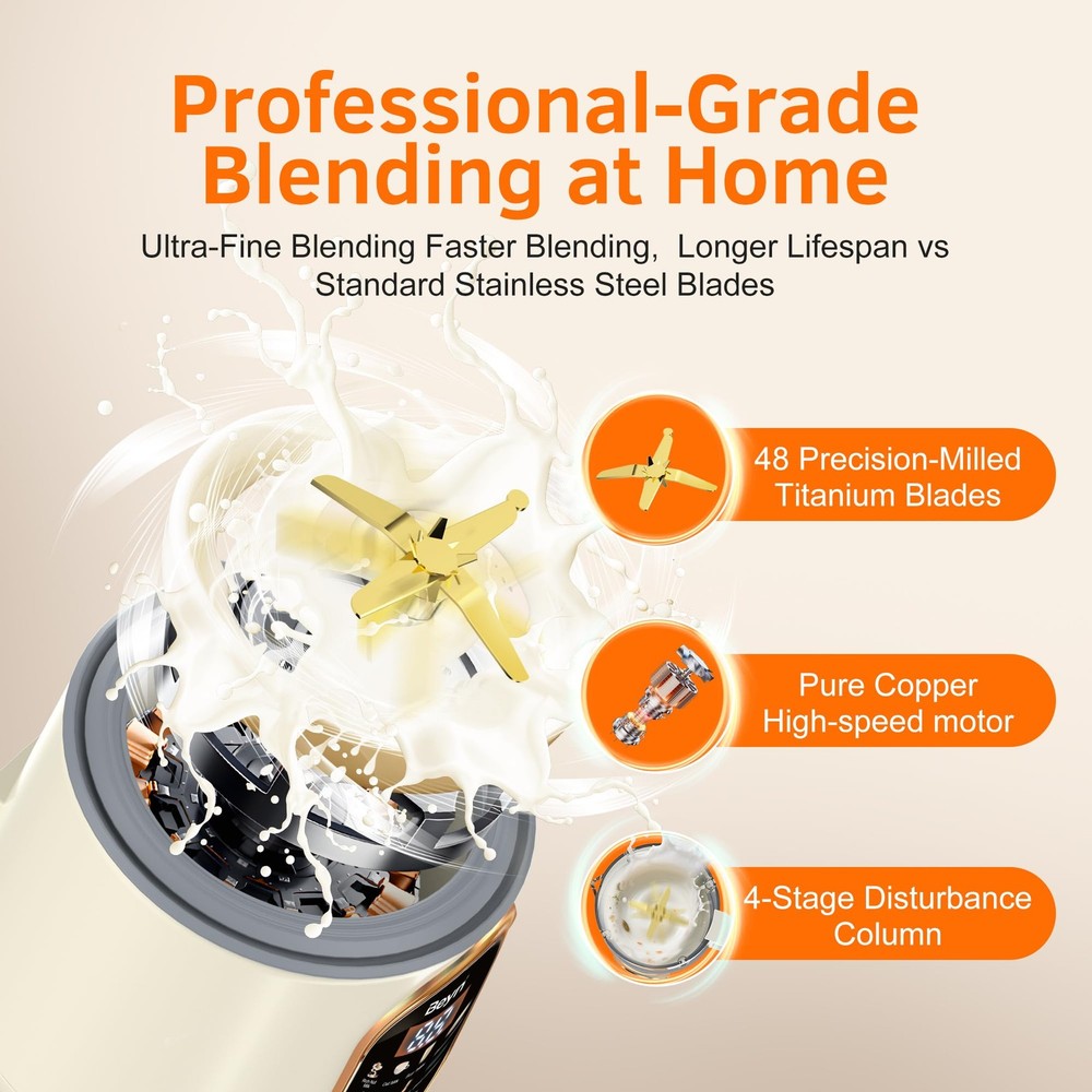 10-in-1 Automatic Nut Milk Maker Machine, 60oz Large Capacity with 𝟒𝟖 𝐓𝐢?...