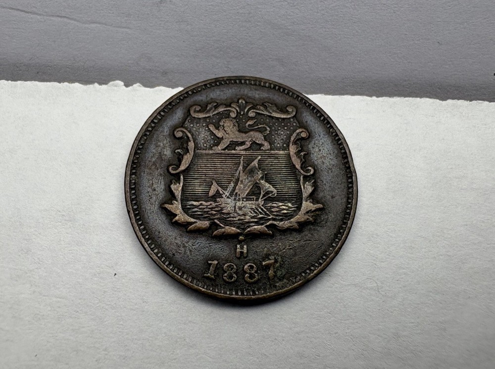 1887-H BRITISH NORTH BORNEO HALF CENT 1/2C