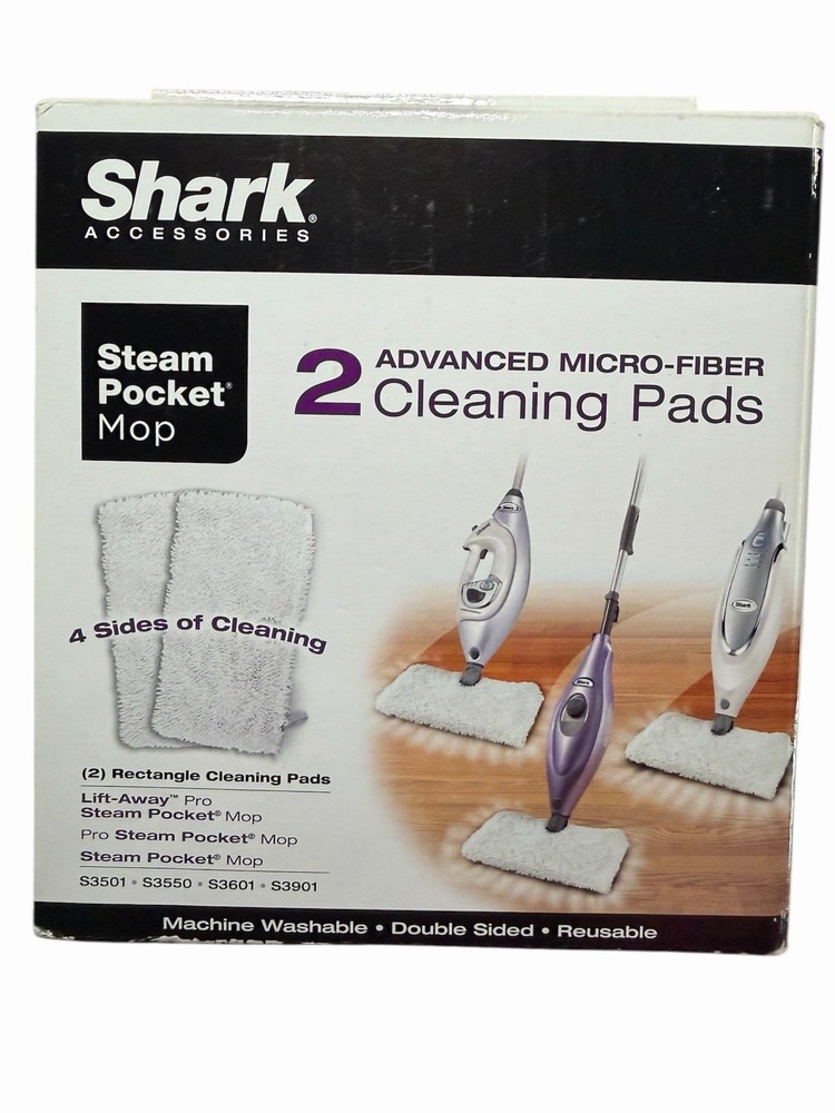 Shark 2 Pack Microfiber Cleaning Pads for Steam Pocket Mops - Double Sided NEW