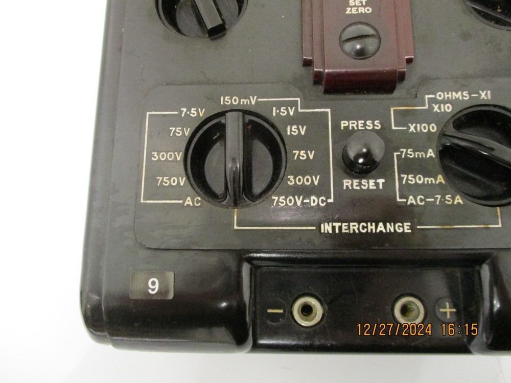 "SELECTEST" EARLY MULTI-METER by G.E.C. made in ENGLAND, BAKELITE - SUPERB