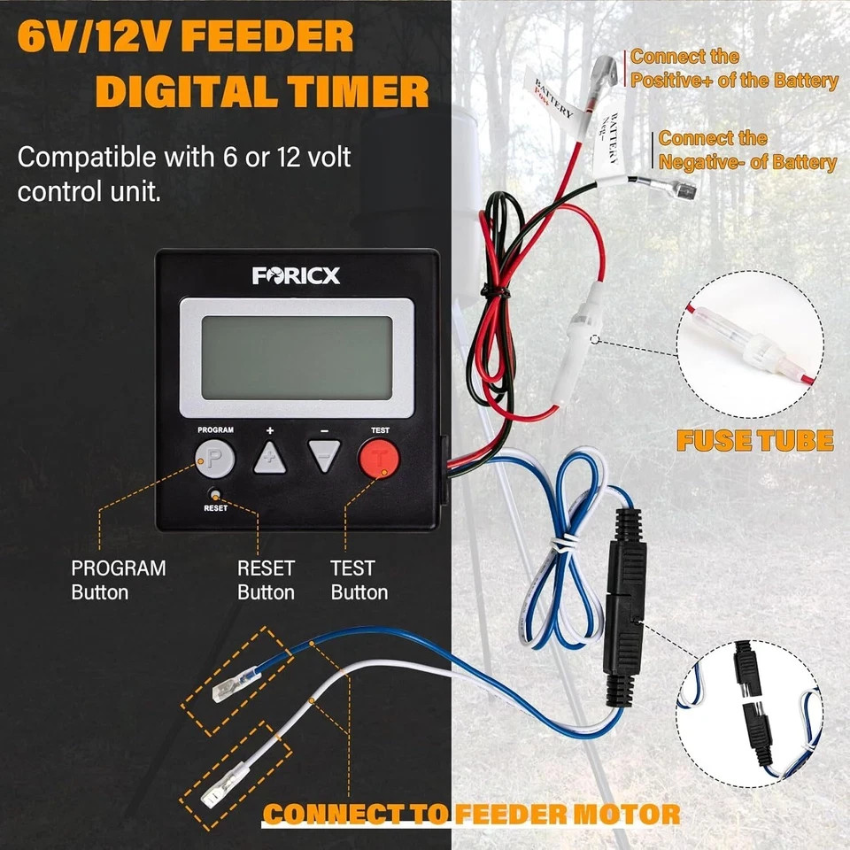 Feeder Digtal Timer, 6V/12V Feeder Digital Timer for Deer Feeder Goat Feede