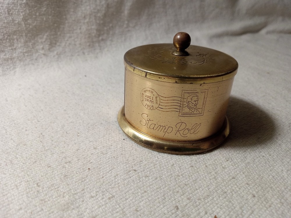 Vintage Brass Postage Stamp Roll Dispenser
