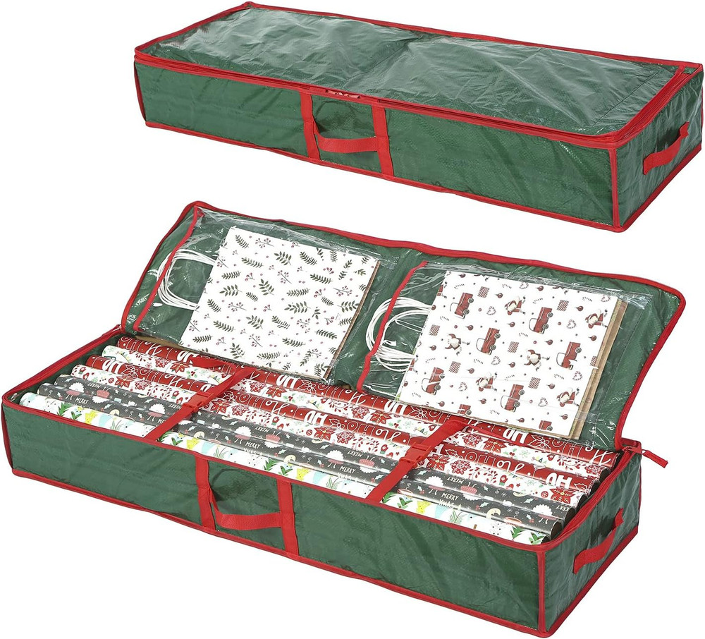 Underbed Gift Wrap Organizer,Gift Wrapping Paper Storage Container,Holds up to 2