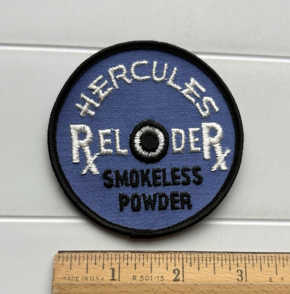 Hercules Reloder Reloader Smokeless Powder Round Embroidered Sew-on Patch Badge